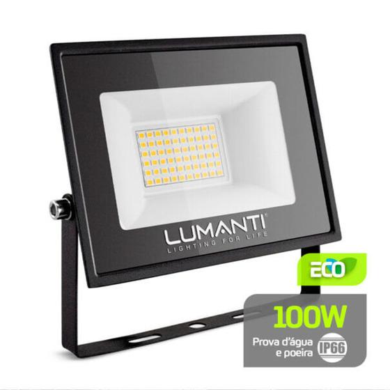 Imagem de Refletor LED Smart Eco 100W Bco Frio 5500K Lumanti  Potência e Eficiência em Iluminação Exterior