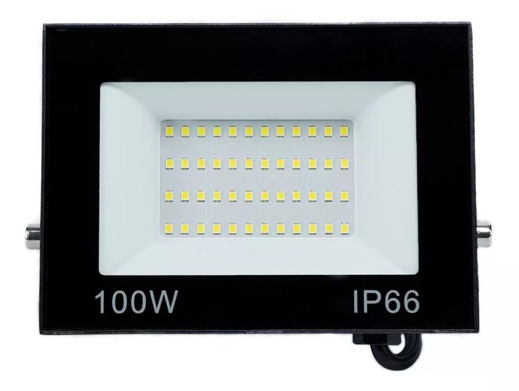 Refletor Led Smd 100w Holofote Bivolt Ip66-6500K Branco Frio Menor preço em Refletor Led Smd 100w Holofote Bivolt Ip66-6500K Branco Frio