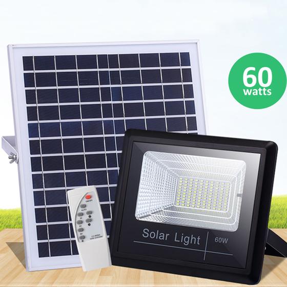 Imagem de Refletor LED Solar Com Controle Remoto 60W a Prova D'água DS11285IP66
