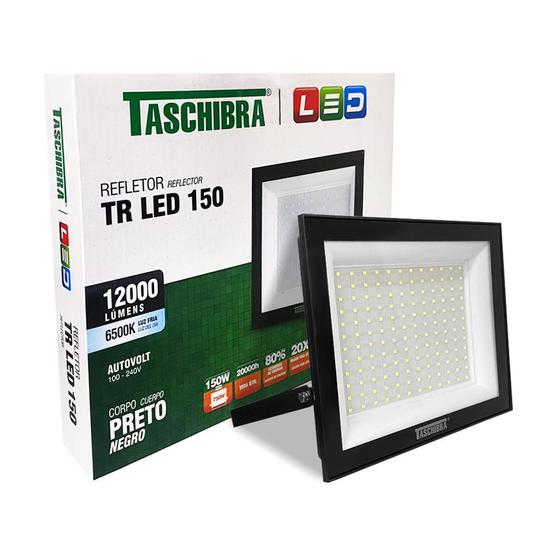 Imagem de Refletor Led Tr Slim 150w 6500k Preto Autovolt Taschibra