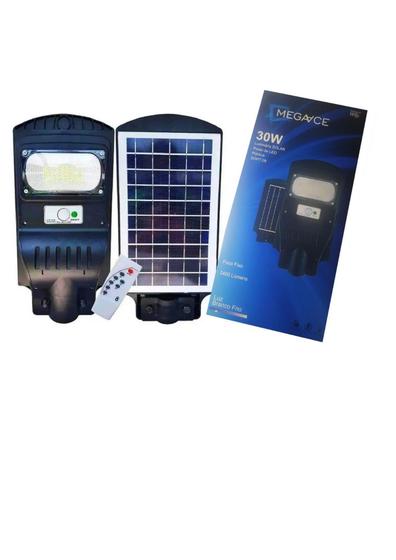 Imagem de Refletor Poste Energia Solar 30w Sensor E Controle - MEGAACE