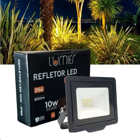 Imagem de Refletor projetor LED 10W Branco Frio 6500k Bivolt a Prova D água