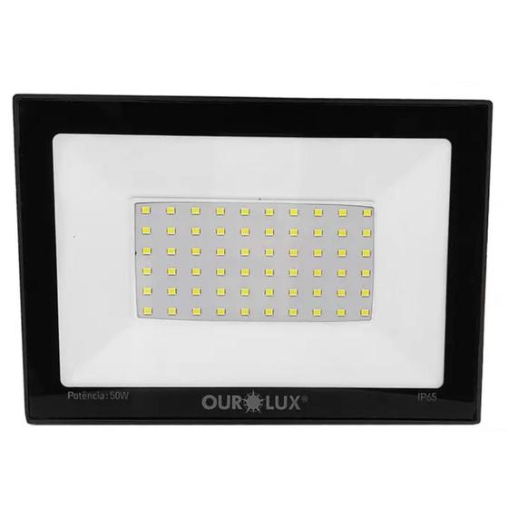 Imagem de Refletor Projetor LED Slim 50w 6500k Bivolt Externo Ourolux