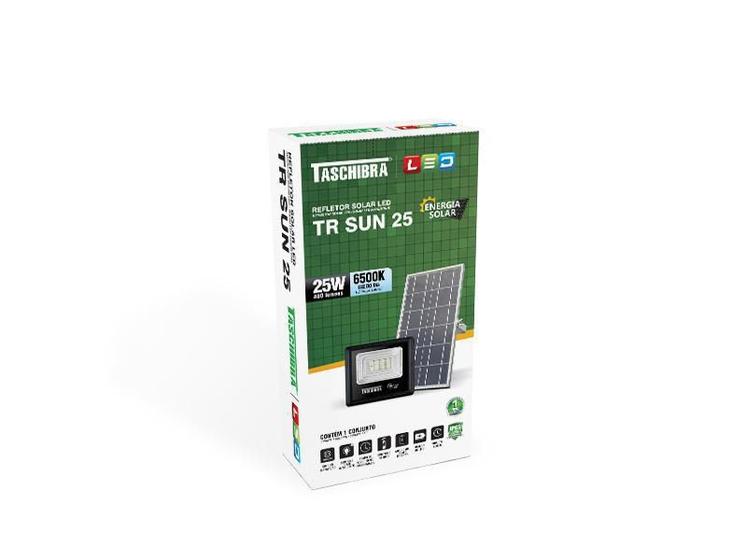 Refletor Solar 25W Led Tr Sun 6500K 480 Lúmens Taschibra Menor preço em Refletor Solar 25W Led Tr Sun 6500K 480 Lúmens Taschibra