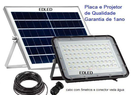 Imagem de Refletor Solar Garantia 1 Ano Qualidade Garantida Placa Fotovoltaica Cabo 5 metros  