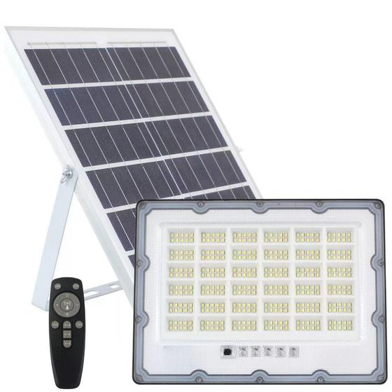 Imagem de Refletor Solar Led 400W Placa Bateria Bivolt Luz Branco Frio