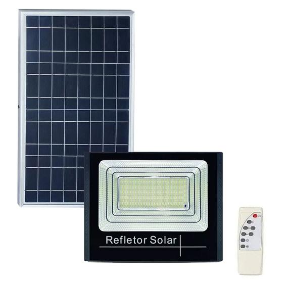 Imagem de Refletor Solar Placa 600w Energia Led Iluminaçao Holofote Luz Luminaria Casa Jardim Quintal Garagem Entrada Rua Segurança Proteçao