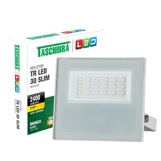 Imagem de Refletor Taschibra Led TR Slim 30W 3000K Branco Bivolt