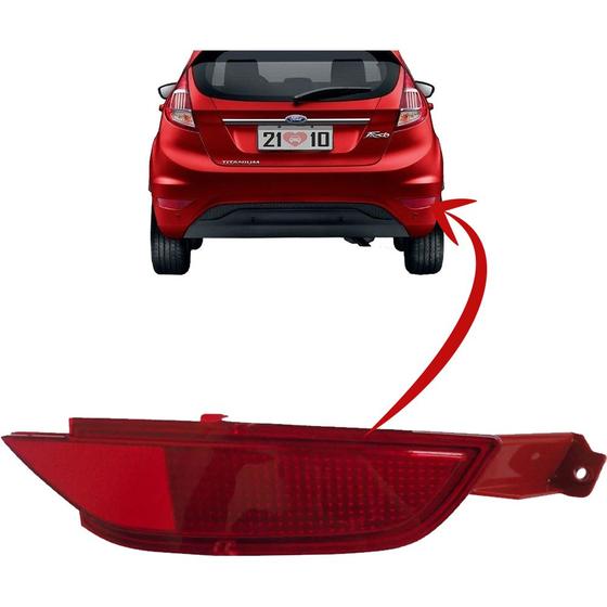 Imagem de Refletor Traseiro New Fiesta 2013 a 2015 Vermelho Lado Direito