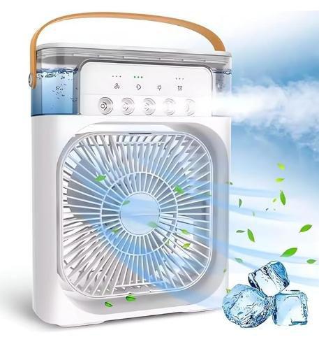 Imagem de Refresque-se com estilo com o Ventilador Portátil de Mesa Mini Ar Condicionado Umidificador Climatizador Led Água e Gelo