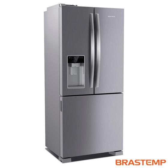 Imagem de Refrigerador Brastemp Frost Free French Door Água e Gelo na Porta 515 Litros Inox BRH85AK