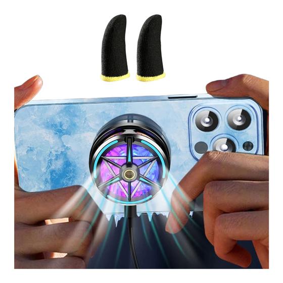 Imagem de Refrigerador de Telefone Cooler Gamer para Celular Jogos com Placa TEC gela - 15 graus + Luva Gamer