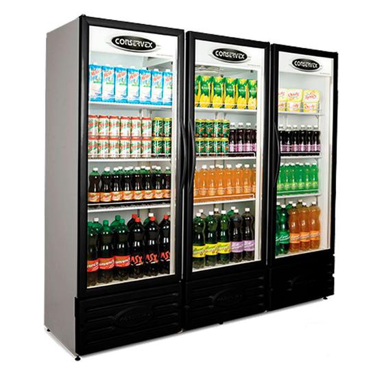 Geladeira/refrigerador 1300 Litros 3 Portas Preto - Conservex - 220v - Erv1300p