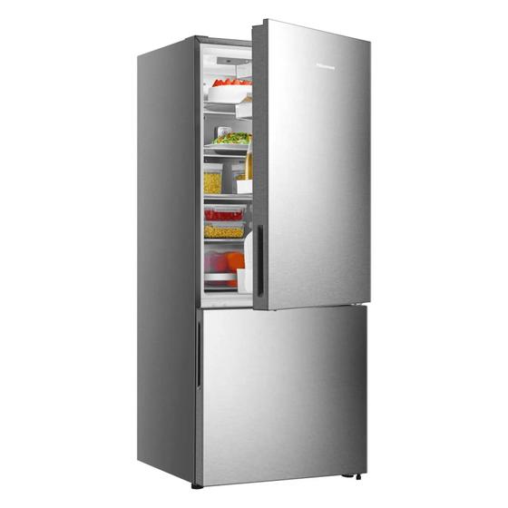 Imagem de Refrigerador hisense inverter bottom freezer 397l inox look  porta reversível 220v - rb-52w2anri