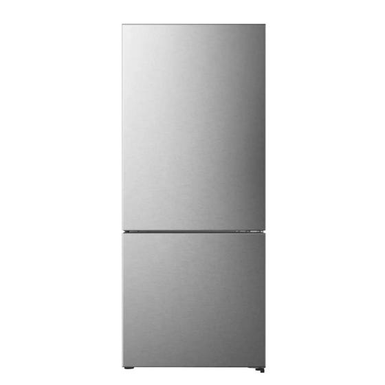 Imagem de Refrigerador hisense inverter bottom freezer 397l inox look  porta reversível 220v - rb-52w2anri