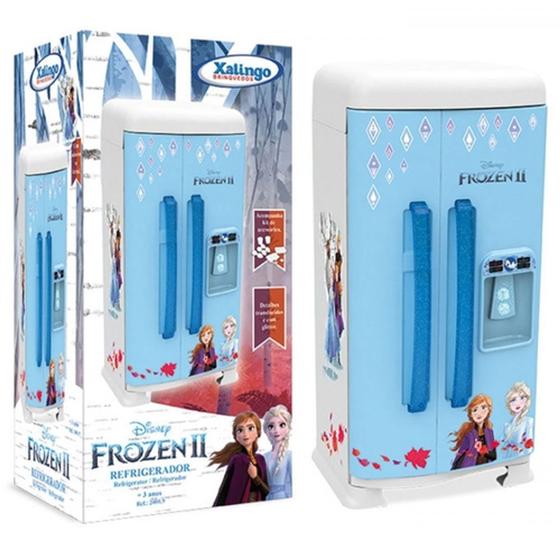 Imagem de Refrigerador Infantil Xalingo Frozen II C/ Acessórios Branco E Azul