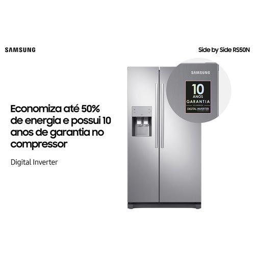 Imagem de Refrigerador Side By Side Samsung de 02 Portas Frost Free com 501 Litros Painel Eletrônico Inox - RS50N3413S8/AZ