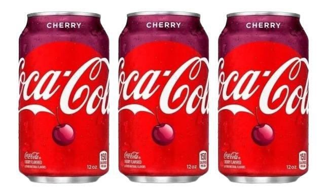 Imagem de Refrigerante Coca Cola Cherry Cereja Caixa 3 Latas 355Ml