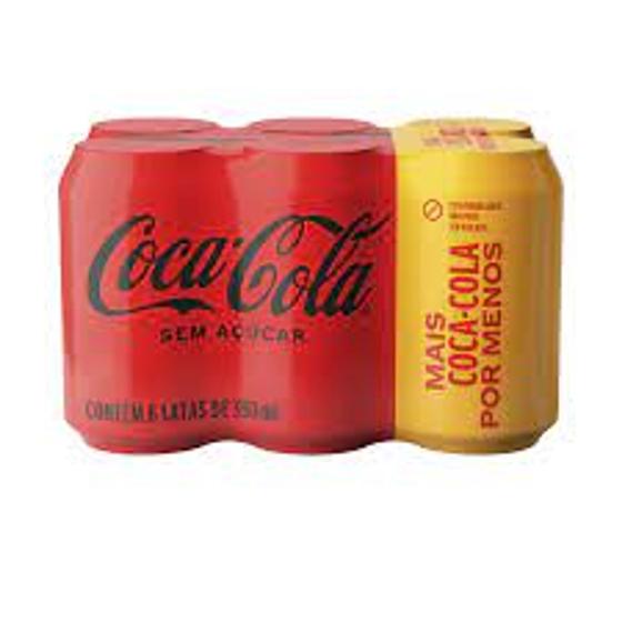 Refrigerante Coca Cola - Sem açúcar - 350 ml / Pacote com 6 latas Menor preço em Refrigerante Coca Cola - Sem açúcar - 350 ml / Pacote com 6 latas