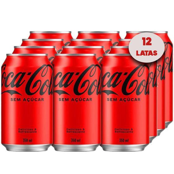 Imagem de Refrigerante COCA COLA Sem Açucar Lata 350ml (12 Latas)