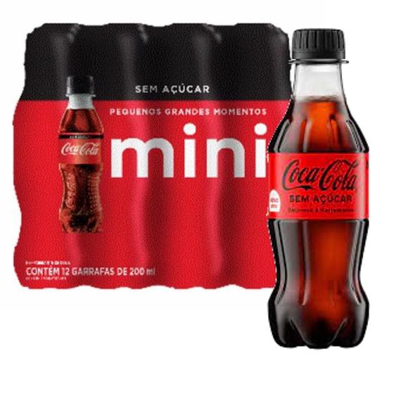 Imagem de Refrigerante Coca Cola Sem Acucar Pet 200Ml (12 Unidades)