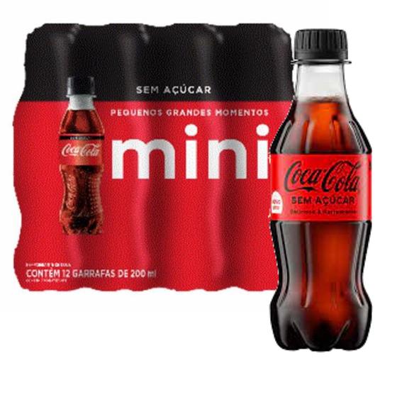 Imagem de Refrigerante Coca Cola Sem Acucar PET 200ml (12 unidades)