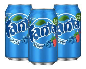 Imagem de Refrigerante Fanta Blue Berry Sabor Mirtilo 3 Latas 355ml