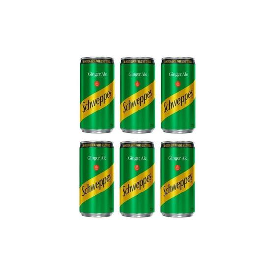 Imagem de Refrigerante Ginger Ale Schweppes Lata 220ml Kit com 6 unidades