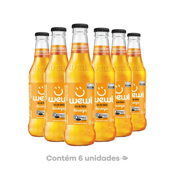 Imagem de Refrigerante Laranja Orgânico Wewi Pack com 6 Garrafas 255ml