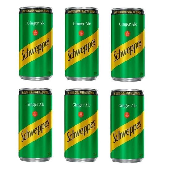 Refrigerante Schweppes Ginger Ale Lata 220ml Pacote com 6 unidades Menor preço em Refrigerante Schweppes Ginger Ale Lata 220ml Pacote com 6 unidades