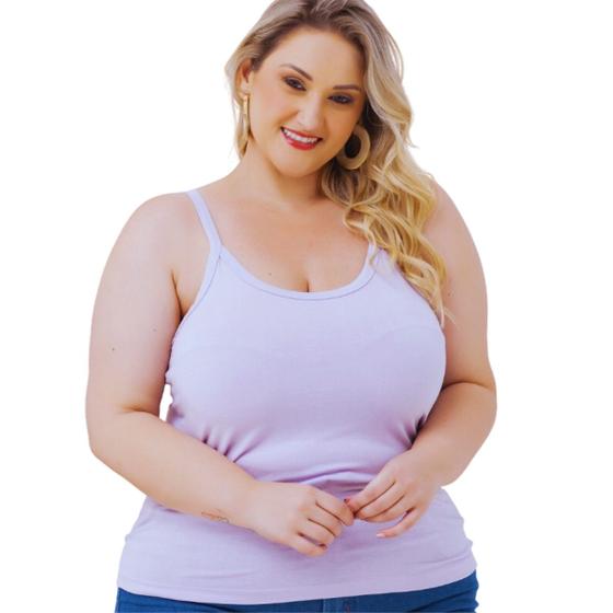 Imagem de Regata Alcinha Fina Feminina Plus Size Básica Lisa 3026.c1