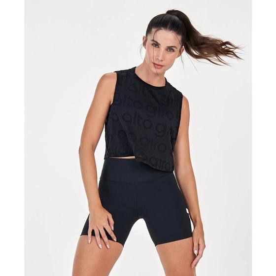 Imagem de Regata Alto Giro Feminina Cropped Mesh Esportivo Fitness