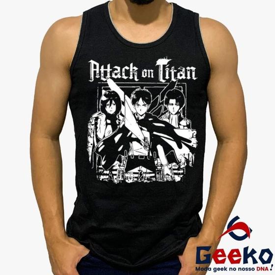 Imagem de Regata Attack On Titan 100% Algodão Shingeki No Kyojin Anime Geeko