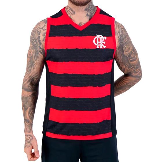 Imagem de Regata Braziline Flamengo Hino Masculina Preto Vermelho