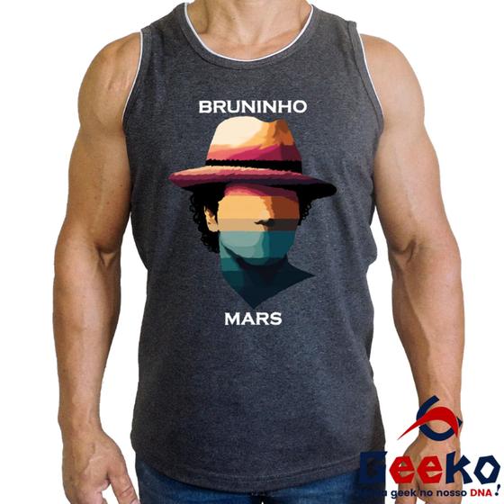 Imagem de Regata Bruninho Mars 100% Algodão Bruno Mars Live in Brazil 2024 Brasil Camiseta Regata Geeko