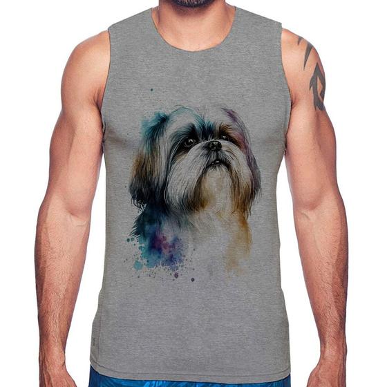 Imagem de Regata Cachorro Shih Tzu Watercolor - Foca na Moda