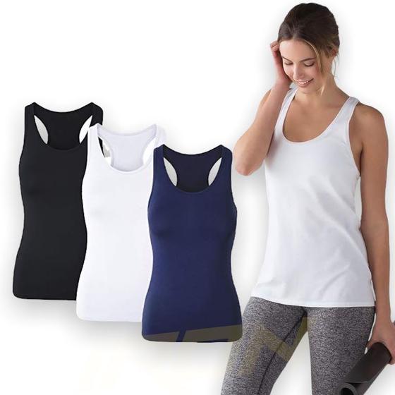 Imagem de Regata Camiseta Casual Fitness FEMININA Baby look ALGODÃO 240