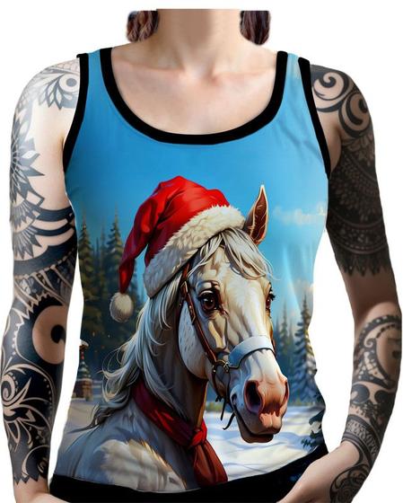 Imagem de Regata Camiseta Tshirt Natal Festas Cavalo de Natal Neve 