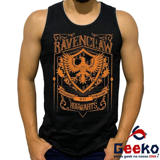 Imagem de Regata Corvinal 100% Algodão Harry Potter Hogwarts Ravenclaw Camiseta Regata Geeko 01