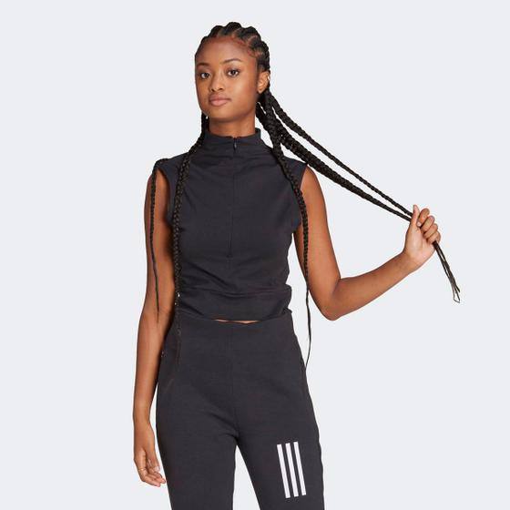 Imagem de Regata Cropped Adidas Com Zíper Feminina