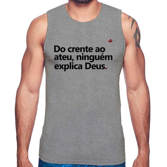 Imagem de Regata Do crente ao ateu, ninguém explica Deus - Foca na Moda