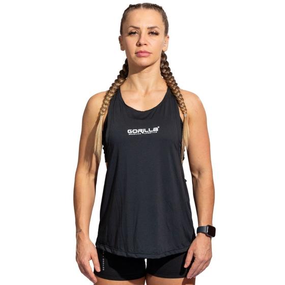 Imagem de Regata Dry fit Feminina Com Elastano Fitness Treino Academia Costas Nadador Versátil Leve Confortável Proteção Solar UV Original Gorilla