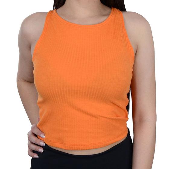 Imagem de Regata Feminina BabiCat Cropped Laranja Cenoura - B2601