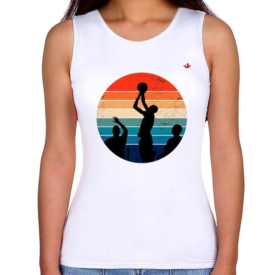 Imagem de Regata Feminina Basquete Vintage Sunset - Foca na Moda