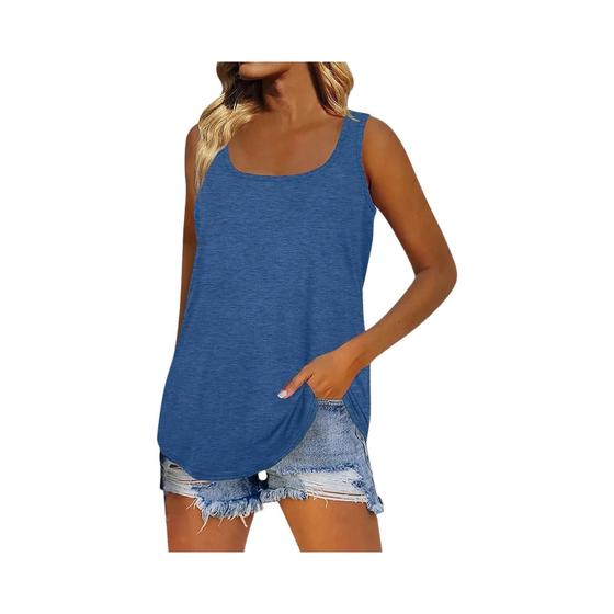 Imagem de Regata Feminina Cor Sólida Gola Quadrada Slim Sem Mangas Y2K Moda Camiseta Ropa De Mujer