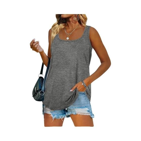 Imagem de Regata Feminina Cor Sólida Gola Quadrada Slim Sem Mangas Y2K Moda Camiseta Ropa De Mujer