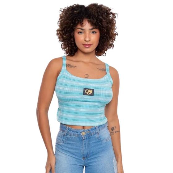 Imagem de Regata Feminina Cropped Ecko Diva Azul Claro J483A.