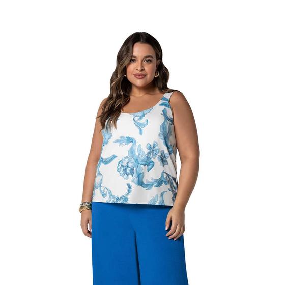 Imagem de Regata Feminina Formitz Plus Size Fresh Estampada