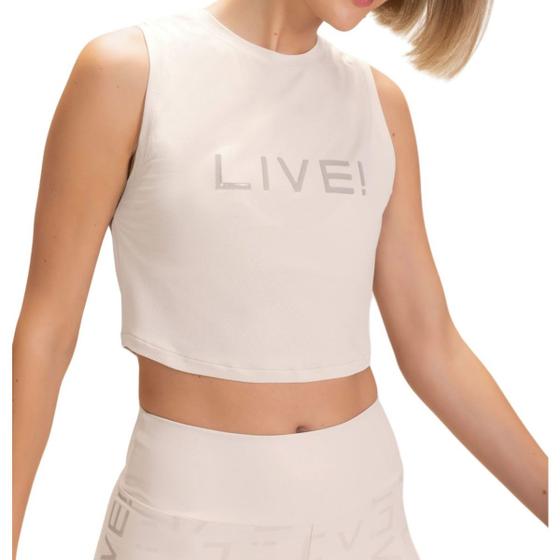 Imagem de Regata Feminina Live Cropped Dusty Off White - P1213