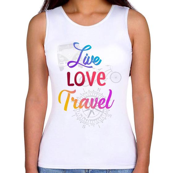 Imagem de Regata Feminina Live Love Travel - Foca na Moda